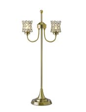 Nelson Table Lamp 2 Light G9 Antique Brass/Crystal