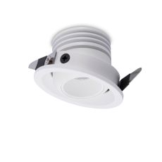 Neptuno Recessed Spotlight Mini Swivel, 3W LED, 3000K, 210lm, White, 3yrs Warranty