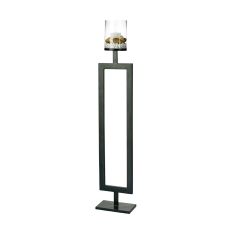 (DH) Nerissa Candle Holder 131cm Black/Clear Glass