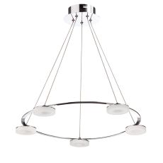 Nimbus Pendant 5 Light 25W LED 3000K, 2200lm, Polished Chrome/Frosted Acrylic, 3yrs Warranty