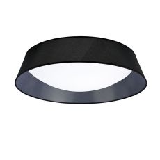 Nordica Flush Ceiling, 9 Light E27 Max 20W, 90cm, White Acrylic With Black Shade, 2yrs Warranty