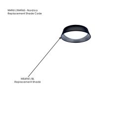Nordica 45cm Black Fabric/PVC Shade For M4961 / M4965, 450mmx105mm
