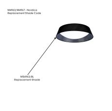 Nordica 92cm Black Fabric/PVC Shade For M4963 / M4967, 920mmx195mm