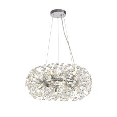 Riptor Pendant 60cm Ring 12 Light G9 Polished Chrome/Crystal