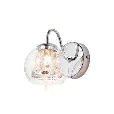 Puro Wall Lamp, 1 Light G9, IP44, Polished Chrome/Clear Glass/Clear Crystal