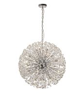 Riptor Pendant 80cm Sphere 24 Light G9 Polished Chrome / Crystal, Item Weight: 19.7kg