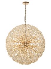Riptor Pendant 1.2m Sphere 64 Light G9 French Gold / Crystal, Item Weight: 60kg