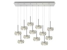 Riptor 12 Light G9 2m Linear Pendant With Polished Chrome And Crystal Shade