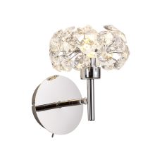 Riptor 1 Light Adjustable G9 Switched Wall Lamp With Polished Chrome And Crystal Shade