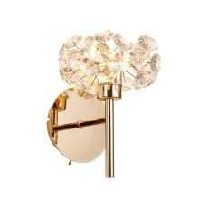 Riptor 1 Light G9 Switched Wall Lamp With French Gold And Crystal Shade