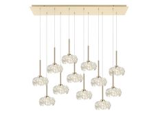 Riptor 12 Light G9 2m Linear Pendant With French Gold And Crystal Shade