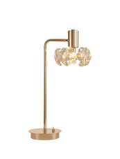 Riptor 1 Light G9 Reader Table Lamp And Crystal Shade, French Gold