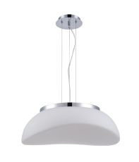 Opal Pendant 3 Light E27, Polished Chrome/Frosted White Glass