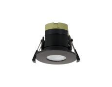 Orbio 8W, 90mA, Dimmable CCT LED Fire Rated Downlight, Dark Brown Fascia, Cut Out: 70mm, 900lm, 60° Deg, IP65 DRIVER INC. 5yrs Warranty