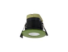 Orbio 8W, 90mA, Dimmable CCT LED Fire Rated Downlight, Moss Green Fascia, Cut Out: 70mm, 900lm, 60° Deg, IP65 DRIVER INC. 5yrs Warranty