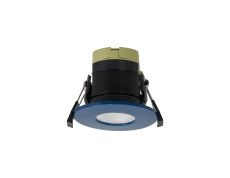 Orbio 8W, 90mA, Dimmable CCT LED Fire Rated Downlight, Ocean Blue Fascia, Cut Out: 70mm, 900lm, 60° Deg, IP65 DRIVER INC. 5yrs Warranty