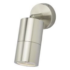 Ortega 1 Light GU10 Aluminium Outdoor Adjustable IP65 Spotlight Wall Light With Clear Glass Diffuser