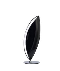 Pasion Table Lamp 2 Light E27, Gloss Black/White Acrylic/Polished Chrome, CFL Lamps INCLUDED
