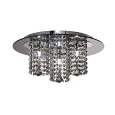 Pegasus Flush Ceiling 3 Light G9 Polished Chrome/Smoked Mirror/Smoked Crystal