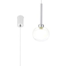 Penton Single Pendant 2m, 1 x G9, Polished Chrome/Frosted/Clear Type M Shade