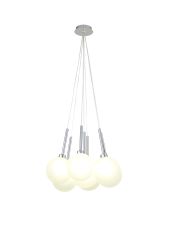 Penton Cluster Pendant 1.5m, 7 x G9, Polished Chrome/Frosted Type G Shade