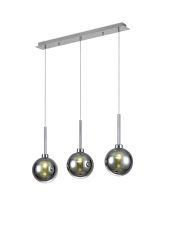 Penton Linear Pendant 2m, 3 x G9, Polished Chrome/Chrome/Frosted Type G Shade