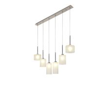 Penton Linear Pendant 2m, 6 x G9, Polished Chrome/Frosted Type A,B,C Shade