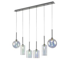 Penton Linear Pendant 2m, 6 x G9, Polished Chrome/Italisbonscent/Frosted Type A,B,G Shade