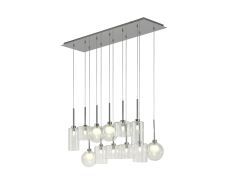 Penton Linear Pendant 2m, 12 x G9, Polished Chrome/Clear/Frosted Type A,B,C,G Shade