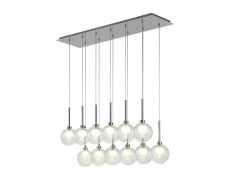 Penton Linear Pendant 2m, 12 x G9, Polished Chrome/Clear/Frosted Type G Shade
