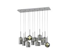 Penton Linear Pendant 2m, 12 x G9, Polished Chrome/Chrome/Frosted Type A,B,C,G Shade