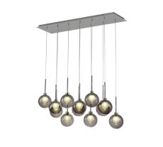 Penton Linear Pendant 2m, 12 x G9, Polished Chrome/Smoked/Frosted Type G Shade