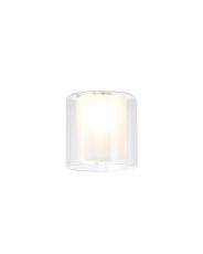 Penton 140x140mm Medium Cylinder Clear Outer And Frosted Inner (H) Glass Shade