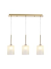 Penton Linear Pendant 2m, 3 x G9, French Gold/Frosted Type B Shade