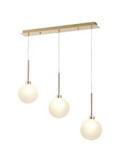 Penton Linear Pendant 2m, 3 x G9, French Gold/Frosted Type G Shade