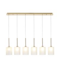 Penton Linear Pendant 2m, 6 x G9, French Gold/Frosted Type B Shade