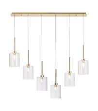 Penton Linear Pendant 2m, 6 x G9, French Gold/Clear Type B Shade