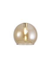 Penton 140mm Open Mouth (F) Round Amber Plated Globe Glass Shade