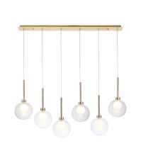Penton Linear Pendant 2m, 6 x G9, French Gold/Clear/Frosted Type G Shade