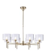 Penton Telescopic/Semi Flush, 8 x G9, French Gold/Clear Type C Shade