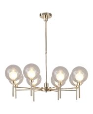 Penton Telescopic/Semi Flush, 8 x G9, French Gold/Smoked/Frosted Type G Shade