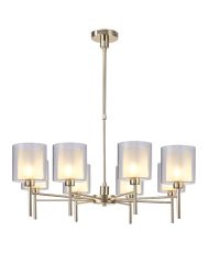 Penton Telescopic/Semi Flush, 8 x G9, French Gold/Frosted/Clear Type H Shade