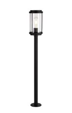 Reva Tall Post, 1 x E27, IP44, Black/Clear PC, 2yrs Warranty