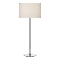 Rimini 1 Light E27 Satin Chrome Table Lamp With Inline Switch (Base Only)