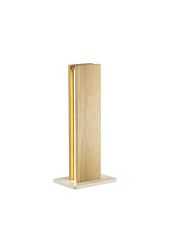 Rochelle Table Lamp, 2 x 6W LED, 3000K, 450lm, Oak / Sand White, 3yrs Warranty