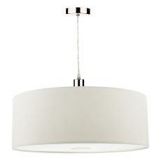 Ronda E27 Non Electric White Smooth Faux Silk 60cm Drum Shade With Soft White Acrylic Diffuser (Shade Only)