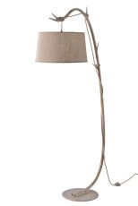 Sabina Floor Lamp 182cm, 1 x E27 (Max 40W), Imitation Wood, Linen Shade Item Weight: 18.2kg