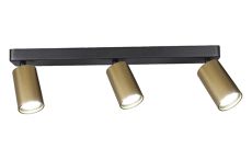 Sal Linear 3 Light Spotlight GU10, Satin Gold/Matt Black