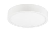 Saona 12cm Round LED Surface Flush Fitting,8W,3000K,680lm,Matt White/Frosted Acrylic,3yrs Warranty