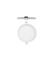 Saona 9cm Round LED Recessed Ultra Slim Downlight, 6W, 3000K, 520lm, Matt White/Frosted Acrylic, Driver Included, 3yrs Warranty